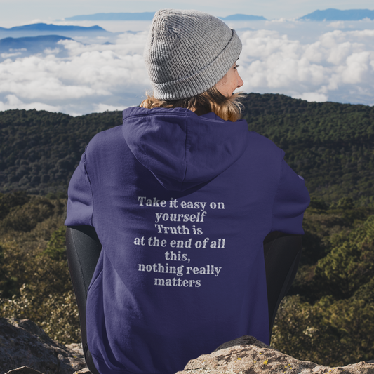 Mental Health Quote Hoodie, Full Zip Hoodie 'Stress Free Life Quote