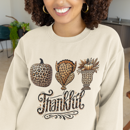 Thankful Sweatshirt, Thanksgiving Shirts, Cute Winter Sweater, Holiday Shirt for Women, Christmas Crewneck Sweatshirt, Holiday Sweater